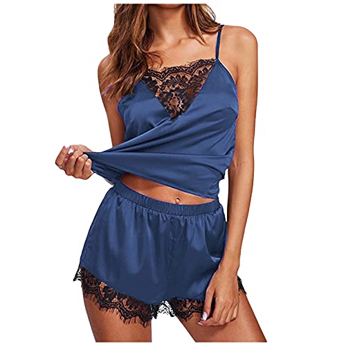 LOIJMK Camisón de invierno ropa interior belleza medias sin mangas ropa interior mujer sexy ropa interior de moda bragas pijamas vestidos sexy, azul, S