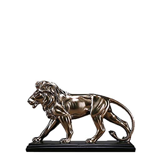 Lions en bronze imitation résine : artisanat classique haut de gamme pour intérieur