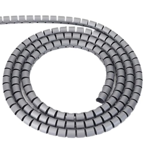 spiral protector 1 Meter Line Cable Tube Protector 8mm to 30mm Spiral Wrap Winding Cable Organizer Pipe Protector Cover Tube wraps cable(Grey,30mm inside diameter)