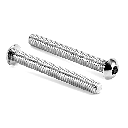 Image of 3 /8-16 x 2-1 /2 inch Button Head Socket Cap Bolts Screws, 20Pcs 304 Stainless Steel 18-8, Allen Hex Drive, Bright Finish by SG TZH(with Hex Spanner)