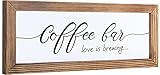 Coffee Bar Sign - Rustic Kitchen Sign, Farmhouse Kitchen Wall Decor, Modern Kitchen Decor Coffee...