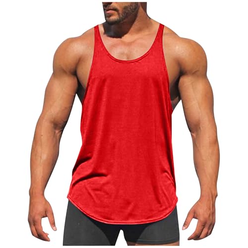 Mens Muscle Tank Tops Quick Dry Crew Neck Workout Sport Shirts Casual Sleeveless Bodybuilding Workout Fitness Tees