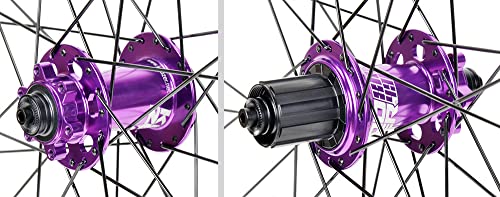 Xf2046 Classic Mtb Mountain Bike Front & Rear Tubeless Wheelset For Shimano 8-11S - 26/27.5/29" Black Purple (26") #TOP3