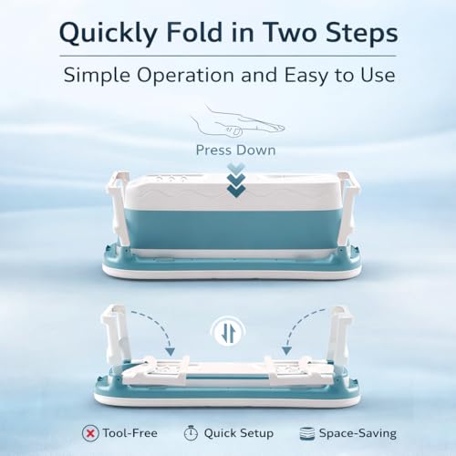 Image of Hukimoyo 6 Feet Bathtub for Adults (148x62x50 cm) Foldable with Temperature Meter & Bath Pillow Portable bath tub for Bathtroom Spa Tub Home Freestanding Hot & Ice Bath For Adults