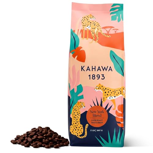 Kahawa 1893 Whole Beans Coffee Dark Roast New York Blend 2 LB