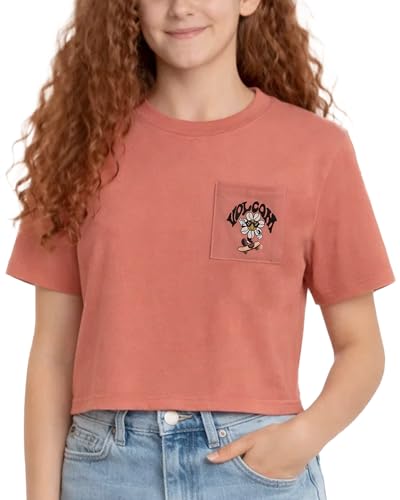 Image of Volcom Girls Shirts - Casual Crewneck Short Sleeve Graphic Tee Trendy Tops - Breathable Girls Summer Clothes