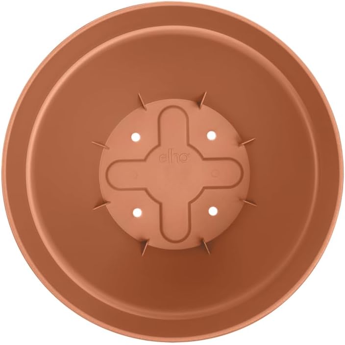 elho Vibia Campana Round 65cm - Large Plant Pot Outdoor - Including Water Reservoir - 100% Recycled Plastic - Brown/Terra