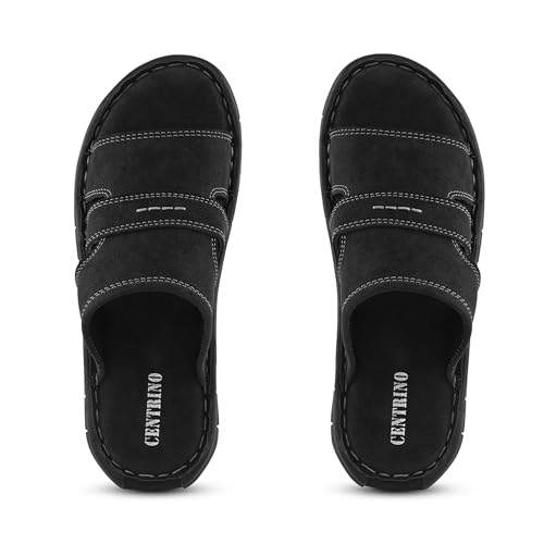 Image of Centrino Men's Slide Sandals | Multi-Strap Design with Cushioned Insole | Lightweight Comfortable Casual Footwear for Summer & Office Travel (9581)