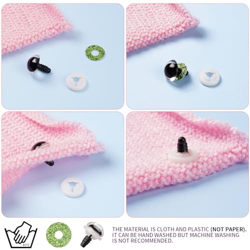 MUCUNNIA 120pcs 18mm Safety Eyes for Amigurumi Glitter Plastic Safety Eyes for Crochet with Washers Craft Crochet Eyes Doll Eyes for Crochet Animals Plush Stuffed Animals DIY Christmas Decorations by MUCUNNIA - Image 4