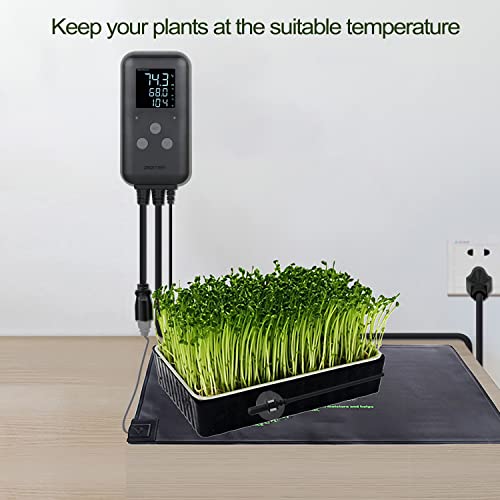 Digitaler Temperaturregler Wasserdichter Panel-Thermostat für Gewächshaus, Aquarium, Inkubator, Terrarium, Thermostatsteckdosen unterstützen Heizung und Kühlung 15A