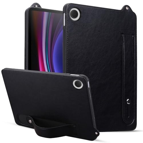 Étui Samsung Galaxy Tab A11 Plus coque noir en cuir et silicone