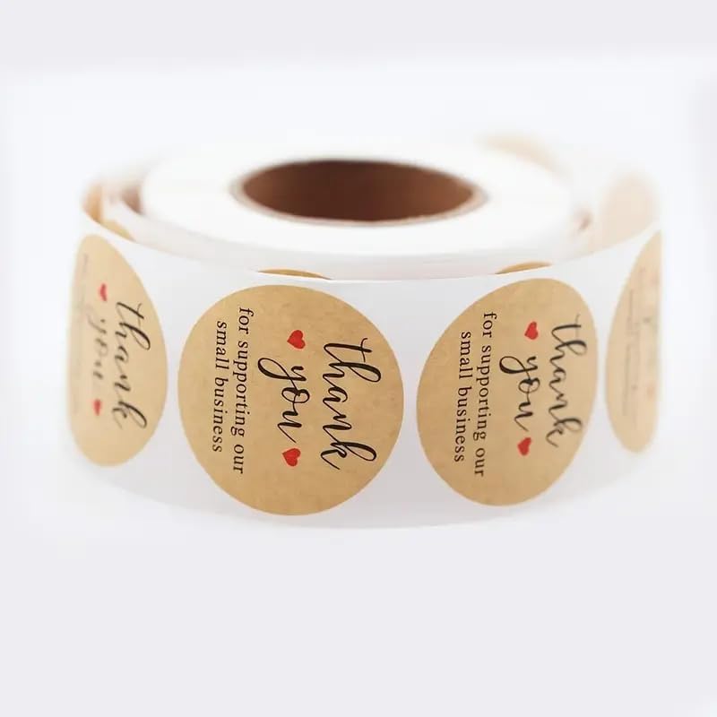 Image of 500pcs Watercolor Thank You Stickers - Round Self-Adhesive Sticker for Paper, Small Business Wedding Supplies, Gift Wrap - 25 mm, (1,Thank You for Supporting My Small Business)