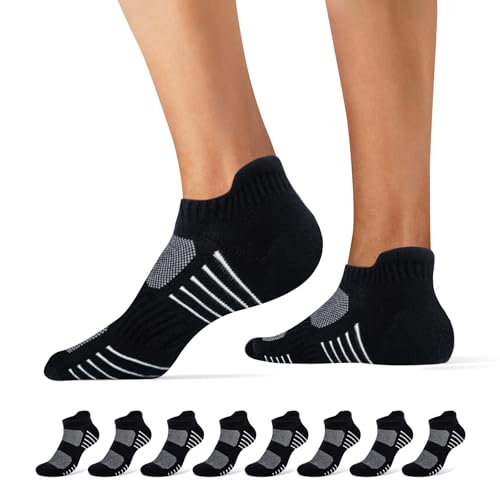 Falechay Sneaker Socken Herren Damen Socken baumwolle 8 Paar Sportsocken Schwarz Kurze LaufSocken,Schwarz 43-46 Falechay Sneaker Socken Herren Damen Socken baumwolle 8 Paar Sportsocken Schwarz Kurze LaufSocken,Schwarz 43-46