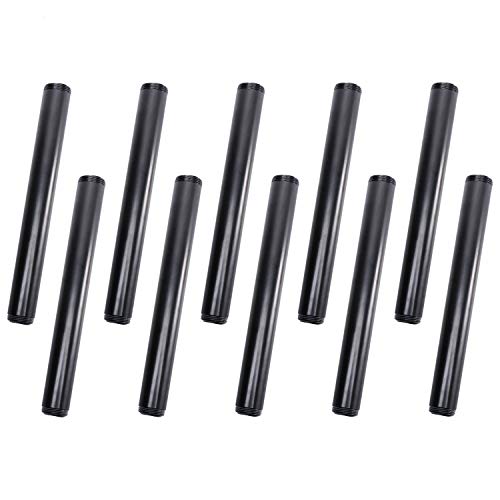 1"x10" Black Painted Iron Pipe, Home TZH 10 Pack Threaded Black Metal Pipe Nipple for DIY Project/Furniture/Shelving Decoration (10, 10") by Home TZH - Used condition - US$16.98