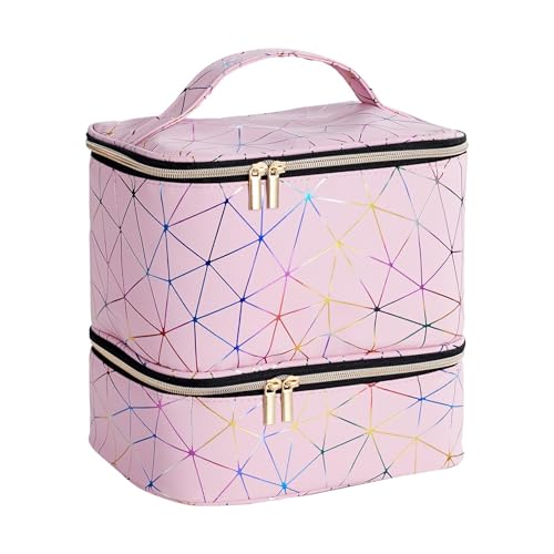 Organizador de kits de uñas | Estuche para esmalte de uñas | Estuche de transporte para esmalte, bolsa para esmalte con asa, organizador de gel para uñas, bolsa de almacenamiento para esmalte, estuche