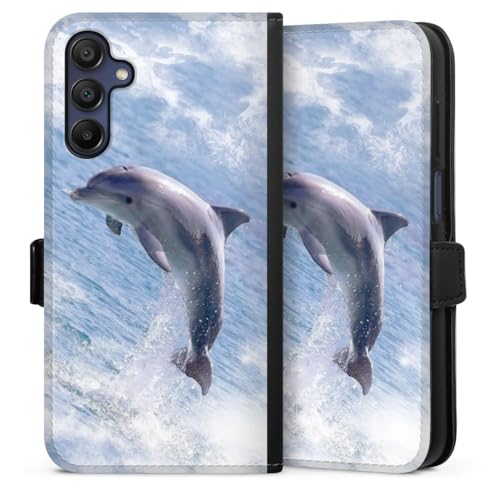 Etui Samsung Galaxy A15 folio magnétique DeinDesign au décor marin dauphins