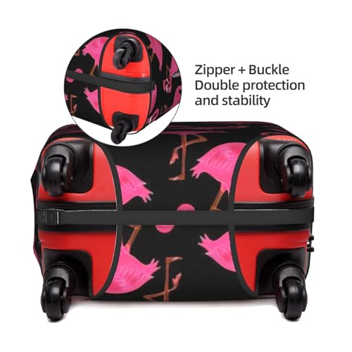 Lovely Pinks Flamingos Print Luggage Cover Washable Suitcase Anti-Scratch Suitcase Cover Protective Cover Fits 18-32 Inch4