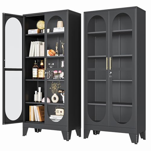 PAOFIN 71in Locking Display Cabinet