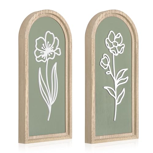 Parlor Boudoir 3D Wooden Floral Wall Art, Sage Green Boho