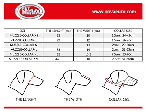 Plastic muzzle elastic muzzle 23cm plus collar 1.5cm: 24-42cm, MUZZLE-COLLAR-XS, Black - Image 3