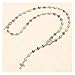 BGDRR Jesus Christus Kreuz Katholische religiöse Rosenkranz Lange Kruzifixe Halskette Edelstahl Männer Frauen (Metal Color : Silver)