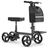 15lbs Lightweight Knee Scooter, Foldable Knee Walker, 500lbs Capacity, Reversible Footrest, 8Inch All-Terrain Wheels, Ergonomic Air-Mesh Knee Pad, Storage Bag, for Adults, Foot Surgery, Ankle Recovery