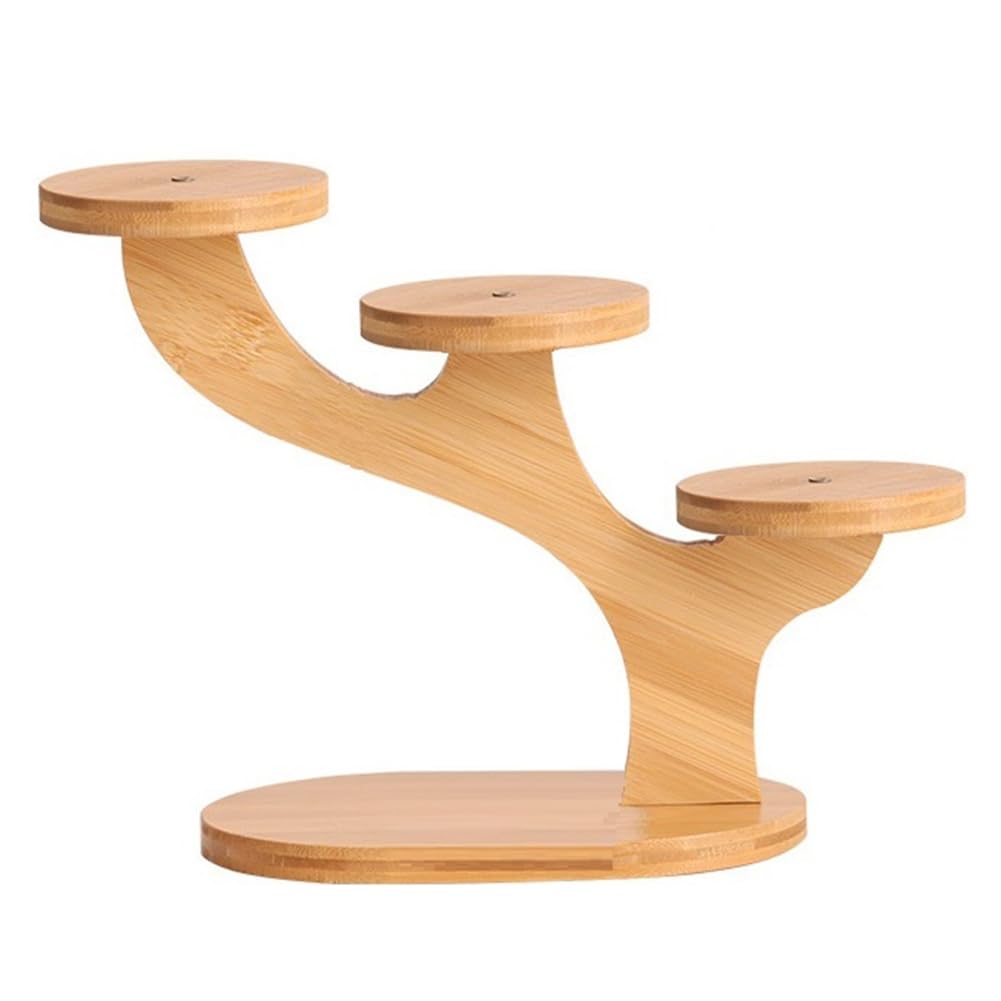 CTRLZS Show Shelf 3-Layer Wooden Plant Display Stand Desktop Display Stand Cupcake Rack Perfume Display Stand