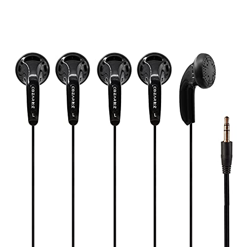 KBEAR Stellar Earphones KINBOOFI Wired Earphone, HiFi Stereo Headphones with 1 Dynamic Driver, HiFi Entry Level Headsets(no Mic, Black, 5 Pairs)
