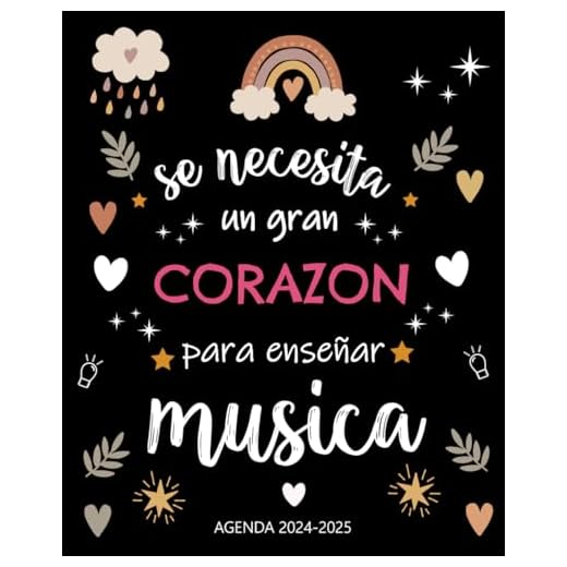 Agenda 2024-2025 Regalo Profesora Musica: Planificador semanal y mensual | una semana en dos páginas | 12 meses | cuaderno del profesor 2024/2025