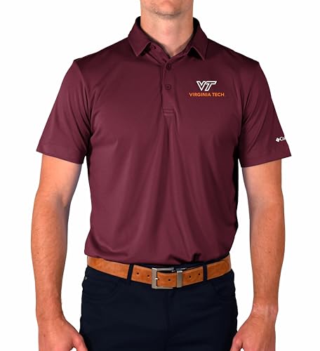 Columbia VA Tech Hokies Golf Men's Lightweight Casual Golf Polo2