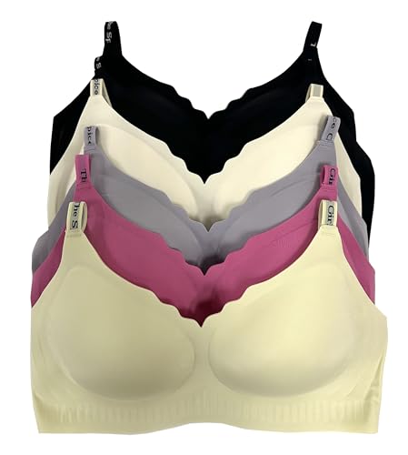 Image of Viola's Secret 6 Pack of Color Print T-Shirt Bras B Cup C Cup and D Cup