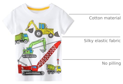 Image of Toddler Boys' Short Sleeve Tees Cotton Casual Graphic Crewneck Summer Top Clothes T-Shirts