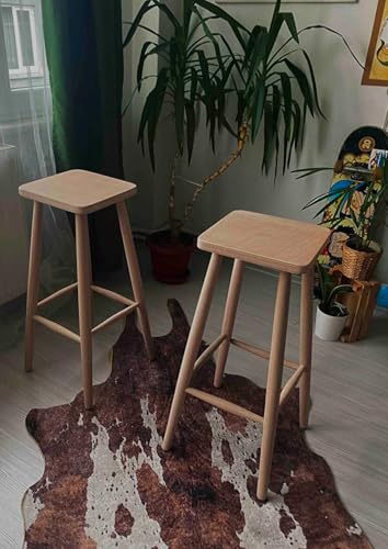 Geppetto Home Ahşap Kare Bar Tabure Sandalye