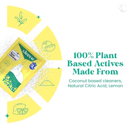 Cleevo Natural Disinfectant Floor Cleaning Liquid (10L Refill Pack) | Eco-Friendly, Non-Toxic & Pet-Friendly, Disinfectant Floor Cleaners | Powder to Liquid Surface Cleaner | (Zesty Lemon)