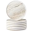 Lifver coasters for coffee table coasters for drinks absorbent drink coasters housewarming gift home decor set of 6 farmhouse coaster set with holder 4 inches sandstone style  urban country home decor