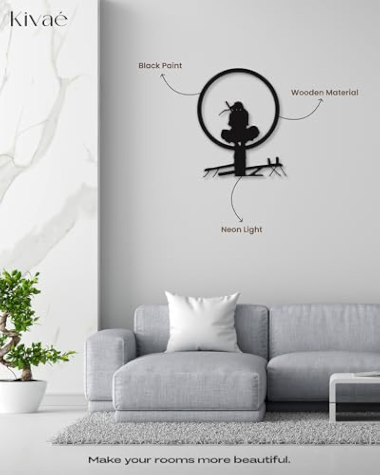 Wooden Light Backlit Wall Art, Anime Character LED Decor