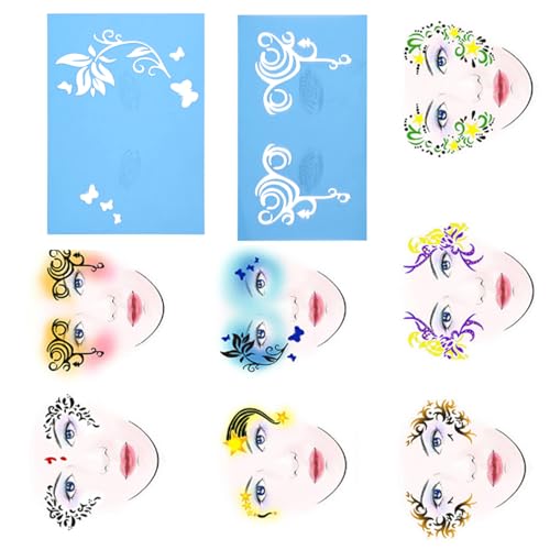 Plantilla de Mariposa, Flor de Mariposa, Plantilla de Pintura Facial, Reutilizable para Cara, Personal, Pintura Corporal, Mujer
