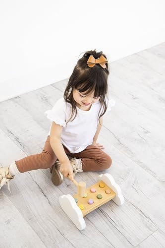 Image of Pearhead Montessori Hammer Bench, Wooden Pounding Toy for Toddlers | Early Development Activity, Fine Motor Practice, Colorful Interactive Play, Ages 1+