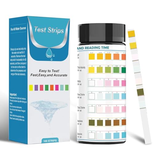 Water Testing Kits for Drinking Water - 50 Strips 12 in 1 Well, Water Test Strips with Hardness, pH, Lead, Iron, Copper, Chlorine, and More.Ensure skin health and quality of life. (water quality)