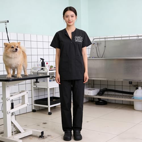 Tablier de toilettage imperméable en polyester taille M pour chien et chat - 8