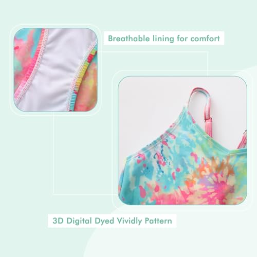Image of Moon Tree Girls One Piece Swimsuits Ruffle Swimwear Beach Bathing Suit 2-14 Years