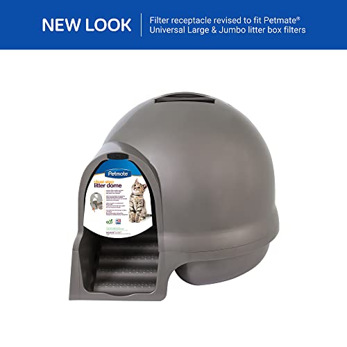Petmate Booda Clean Step Cat Litter Box Dome (Made in the USA with 95% Recycled Materials)- Brushed Nickel, Made in USA - Thumbnail 4