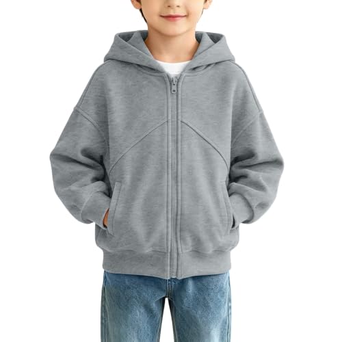 Zip Up Hoodies for Kids Boy Long Sleeve Hooded Sweatshirt Jacket Size 10-12 - image 2