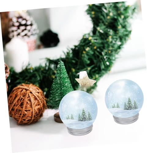Bolas de nieve transparentes con tapas desmontables para DIY navideño 6