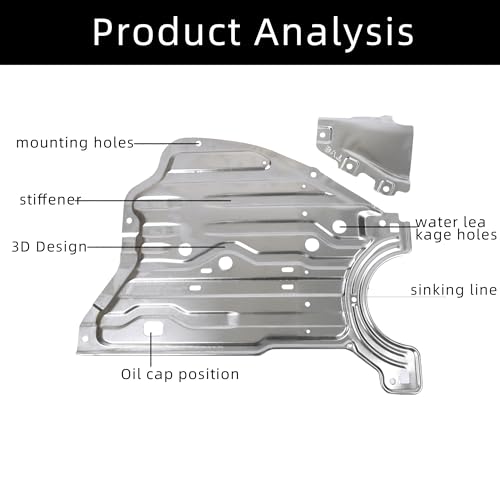 Image of Engine Splash Guard Shield Under Car Shield Cover Compatible with Honda Accord 2018 2019 2020 2021 2022,74116TVAA00 74116-TVA-A00 Engine Splash Guard,Aluminum Engine Case Guard