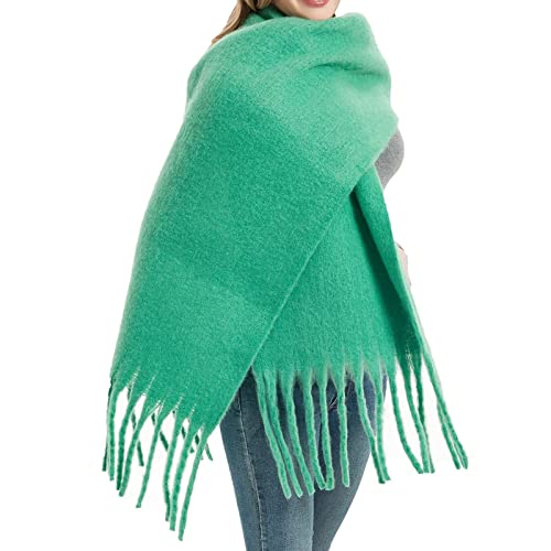 Hamburger Schal, großer Schal, Damen, lange Decke, klobig, übergroß, Winter, Herbst, warmer Schal, große Schals, Wickelschal, Crafty Mom Folkloric Schal, gelb, One size