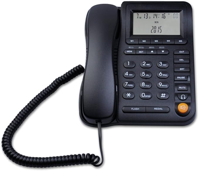 Call Center Dial pad with Headset Jack Corded Telephone with Caller ID Home Office Telephone