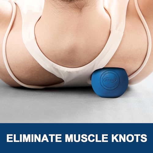 Lacrosse Ball Massage Ball for Myofascial & Trigger Point Release, Muscle Knots, Yoga Therapy – Improves Joint Mobility & Relieves Pain – Back, Neck, Chest, HIPS, Legs – 2.5-Inch Solid Blue Rubber - Thumbnail 3