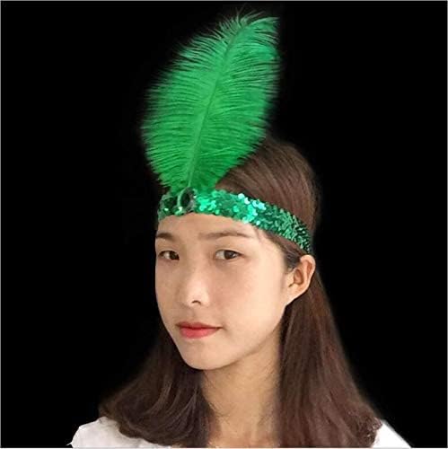 1920s Flapper Headpiece Sequins Feather Headpiece Women Vintage Rhinestones 1920s Carnival Party Accessory 10pcs (Multi-color) - Image 6