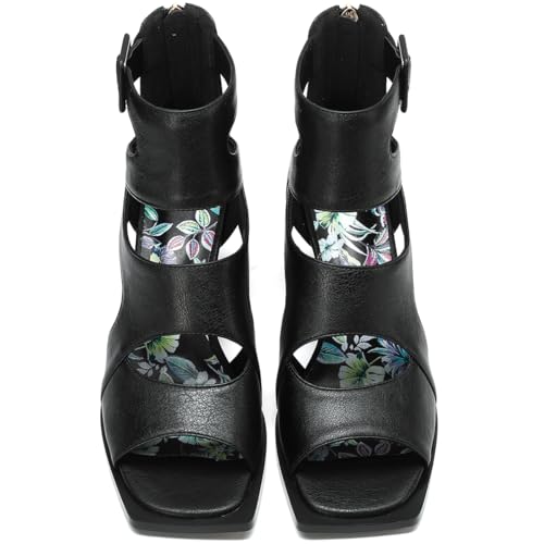 Image of Chunky Gladiator Sandals for Women Summer Peep Toe Stylish Sexy Shoes Dressy Comfortable Strappy High Heels Elegantes Sparkly Buckle Wedge Ladies Formal 3 Inch Pumps